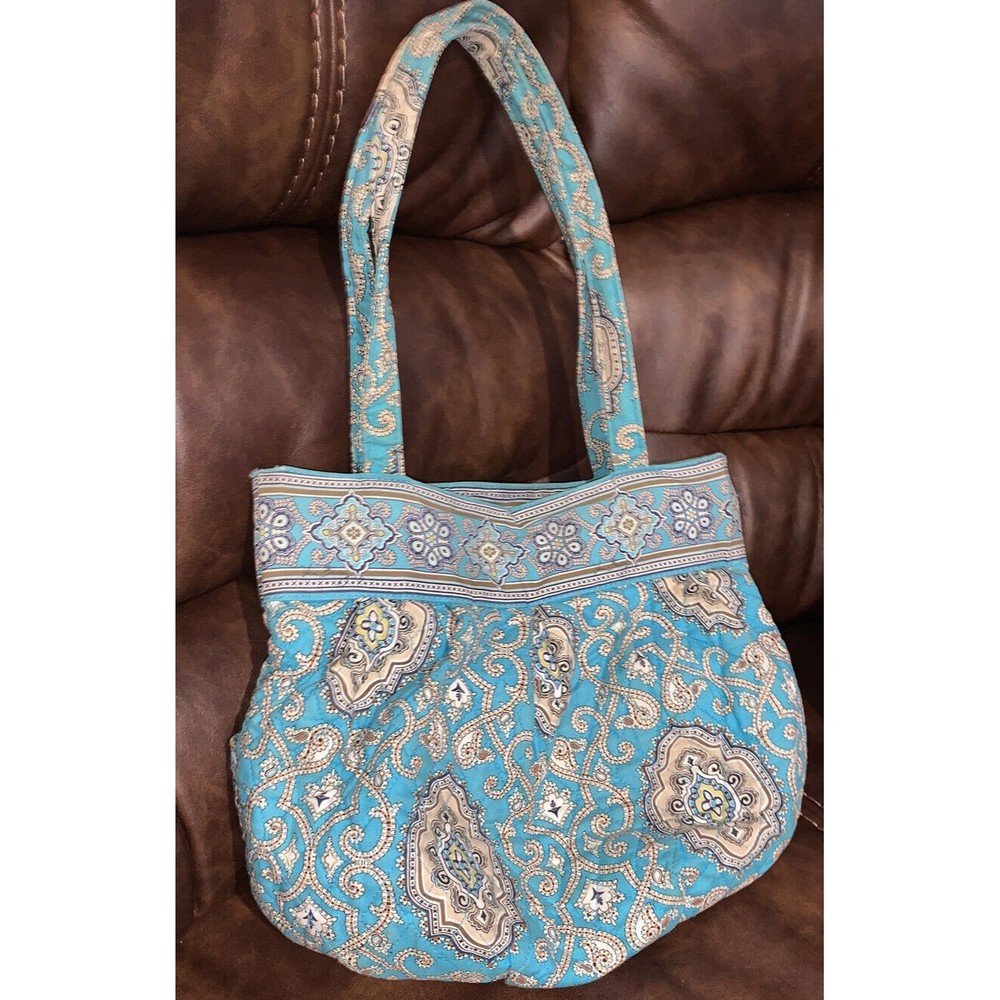 VERA BRADLEY Turquoise Handbag Purse Tote Shoulder Bag